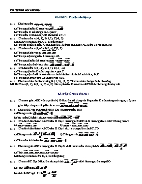 Bài tập ôn Chương I Hình học 10